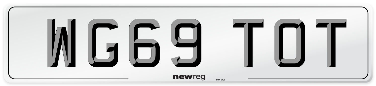 WG69 TOT Number Plate from New Reg